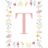 Floral initials "T", letters monogram