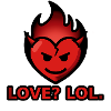 Love Lol – Flammendes Herz mit Hörnern