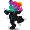 Silhouette d’ours arc-en-ciel avec dégradé aquarelle