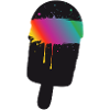 Regenbogen Eis Silhouette Street Art Style 