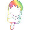 Regenbogen Eis Outline Neon Style 