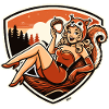 Retro Pinup Foxwood Charm