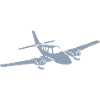 Minimalist propeller plane silhouette