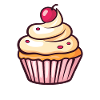 Pastel Cupcake Cherry Kiss