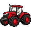 Roter Traktor Cartoon