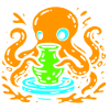 Pop Art orange avec vase