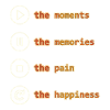 Mindfulness, Moments, Memories, Happiness