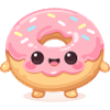 Kawaii donut with pink glaze