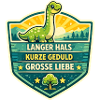 Langer Hals Dino Schildmotiv
