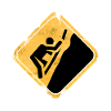 Yellow climbing symbol warning sign