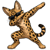 Dabbing Savannah Cat