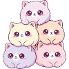 Pastel cats bunch cuddly happy