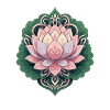 Pink Lotus Mandala on Green
