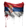 Serbia Flag Drop Graffiti