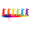 Colorful Bunnies Silhouette Rainbow Kids Motif