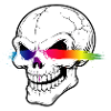 Skull Neon Rainbow Laser Eyes Design