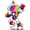 Regenbogen Roboter Futuristisch Buntes Design