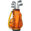 Golf Clubs in Orange Bag