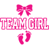 Team Girl Bow Footprints Design