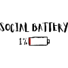 batterie sociale 1 % – Humour Introverti drôle