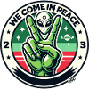 Alien-Friedenszeichen-Abzeichen