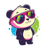 Niedliche Panda-Neonbrille