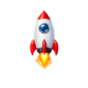 Cheerful Rocket Retro Design