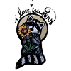 Waschbär-Sonnenblumen-Halo