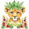 Floral lion cub