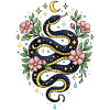 Mystic Snake Flowers, Moon and Stars