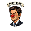 Politician lying clown couleur