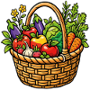 Organic vegetable garden basket