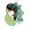 Bellezza ginkgo in stile Art Nouveau