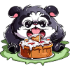 Pug with Cake Cartoon