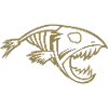 Pesce pescatore a silhouette piranha minimalista