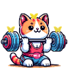Gym Time Kitty Weightlift