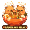 Capybara Ramen & Relax Klistermærke