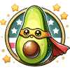 Cute Healthy Avocado Superhero Hero Fruit