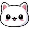 Testa di gatto kawaii in stile carino