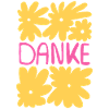 Danke - gelbe Blumen mit pink