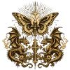 Occult Butterfly with Dragon – Gothic Dark