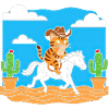 Cat Cowboy in Desert Ride