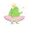 Frog princess in pink tutu