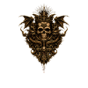 Gothic Skull with Dragons & Occult Symbols