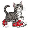 Sød kat med røde sneakers - uniq Design