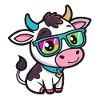 Cow chic rainbow glasses