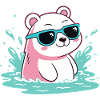 Wasser-Eisbär in kühlen Gläsern