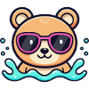 Teddy Bear Beach Pink Glasses