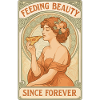 Pizza pin-up in stile Art Nouveau – pastello vintage
