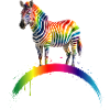 Rainbow Zebra Gradient Art Design